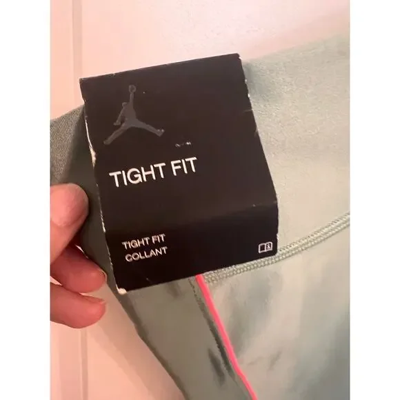 Nike Jordan Women's Green Stretch Essentials Bike Shorts Tight Fit Sporty Gym - Picture 7 of 9